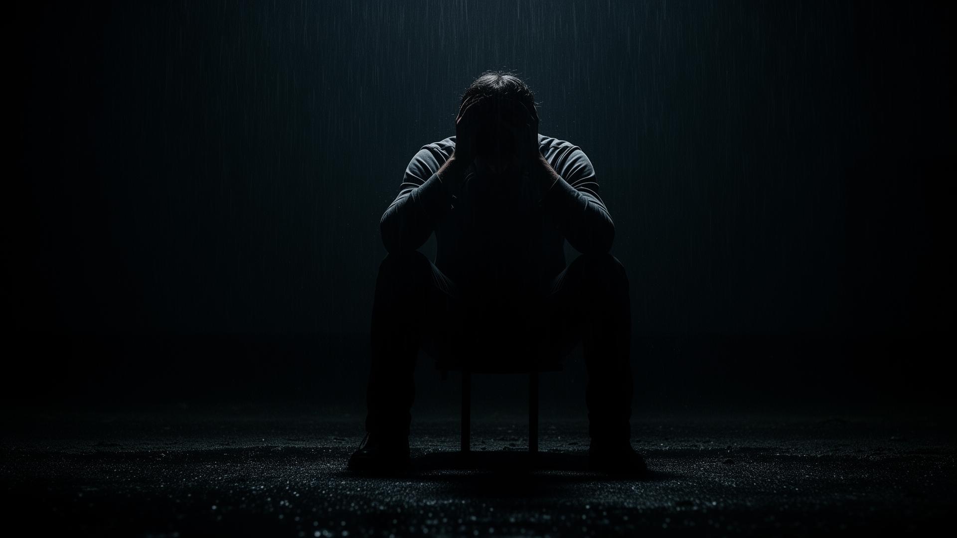 Pessoa em momento de crise buscando ajuda